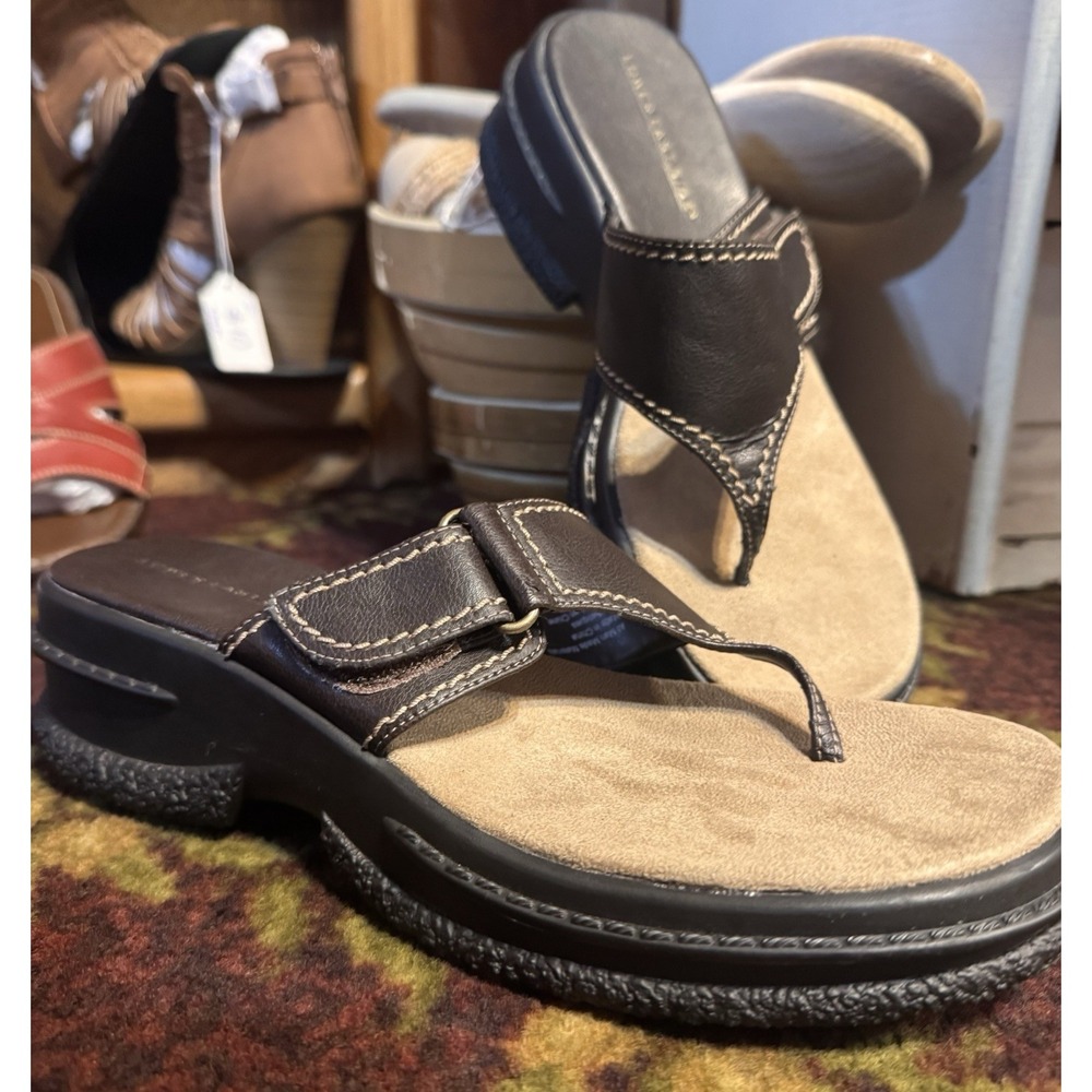 Lower East Side Sandal Womens 8 Brown Thong Wedge Slip On Flip Flop Casual 33753